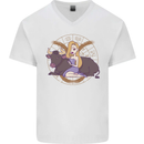 Taurus Star Sign Zodiac Astrological Mens V-Neck Cotton T-Shirt White