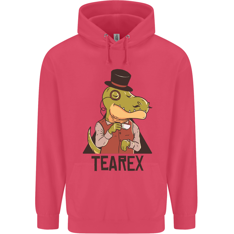 TeaRex Funny T-Rex Dinosaur Tea Drinker Childrens Kids Hoodie Heliconia