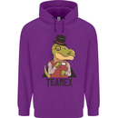 TeaRex Funny T-Rex Dinosaur Tea Drinker Childrens Kids Hoodie Purple