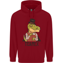 TeaRex Funny T-Rex Dinosaur Tea Drinker Childrens Kids Hoodie Red