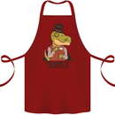 TeaRex Funny T-Rex Dinosaur Tea Drinker Cotton Apron 100% Organic Maroon