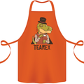 TeaRex Funny T-Rex Dinosaur Tea Drinker Cotton Apron 100% Organic Orange