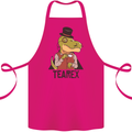 TeaRex Funny T-Rex Dinosaur Tea Drinker Cotton Apron 100% Organic Pink