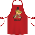 TeaRex Funny T-Rex Dinosaur Tea Drinker Cotton Apron 100% Organic Red