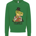 TeaRex Funny T-Rex Dinosaur Tea Drinker Kids Sweatshirt Jumper Irish Green