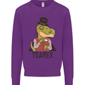 TeaRex Funny T-Rex Dinosaur Tea Drinker Kids Sweatshirt Jumper Purple