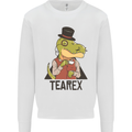 TeaRex Funny T-Rex Dinosaur Tea Drinker Kids Sweatshirt Jumper White