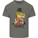 TeaRex Funny T-Rex Dinosaur Tea Drinker Kids T-Shirt Childrens Charcoal