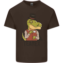 TeaRex Funny T-Rex Dinosaur Tea Drinker Kids T-Shirt Childrens Chocolate