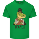 TeaRex Funny T-Rex Dinosaur Tea Drinker Kids T-Shirt Childrens Irish Green