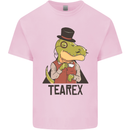 TeaRex Funny T-Rex Dinosaur Tea Drinker Kids T-Shirt Childrens Light Pink