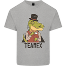 TeaRex Funny T-Rex Dinosaur Tea Drinker Kids T-Shirt Childrens Sports Grey