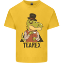 TeaRex Funny T-Rex Dinosaur Tea Drinker Kids T-Shirt Childrens Yellow