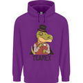 TeaRex Funny T-Rex Dinosaur Tea Drinker Mens 80% Cotton Hoodie Purple