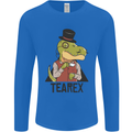 TeaRex Funny T-Rex Dinosaur Tea Drinker Mens Long Sleeve T-Shirt Royal Blue