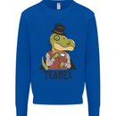 TeaRex Funny T-Rex Dinosaur Tea Drinker Mens Sweatshirt Jumper Royal Blue