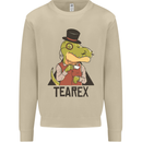 TeaRex Funny T-Rex Dinosaur Tea Drinker Mens Sweatshirt Jumper Sand