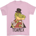 TeaRex Funny T-Rex Dinosaur Tea Drinker Mens T-Shirt Cotton Gildan Light Pink