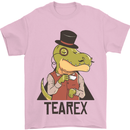 TeaRex Funny T-Rex Dinosaur Tea Drinker Mens T-Shirt Cotton Gildan Light Pink