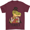 TeaRex Funny T-Rex Dinosaur Tea Drinker Mens T-Shirt Cotton Gildan Maroon