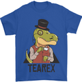 TeaRex Funny T-Rex Dinosaur Tea Drinker Mens T-Shirt Cotton Gildan Royal Blue