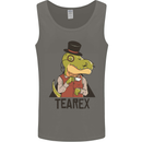 TeaRex Funny T-Rex Dinosaur Tea Drinker Mens Vest Tank Top Charcoal