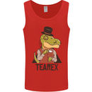TeaRex Funny T-Rex Dinosaur Tea Drinker Mens Vest Tank Top Red
