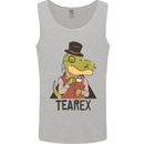 TeaRex Funny T-Rex Dinosaur Tea Drinker Mens Vest Tank Top Sports Grey