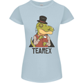 TeaRex Funny T-Rex Dinosaur Tea Drinker Womens Petite Cut T-Shirt Light Blue