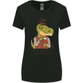 TeaRex Funny T-Rex Dinosaur Tea Drinker Womens Wider Cut T-Shirt Black