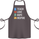 Teach Love Hope Inspire Teaching Teacher Cotton Apron 100% Organic Dark Grey