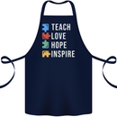 Teach Love Hope Inspire Teaching Teacher Cotton Apron 100% Organic Navy Blue
