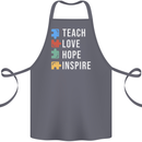 Teach Love Hope Inspire Teaching Teacher Cotton Apron 100% Organic Steel
