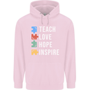 Teach Love Hope Inspire Teaching Teacher Mens 80% Cotton Hoodie Light Pink
