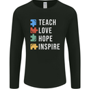 Teach Love Hope Inspire Teaching Teacher Mens Long Sleeve T-Shirt Black