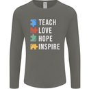 Teach Love Hope Inspire Teaching Teacher Mens Long Sleeve T-Shirt Charcoal