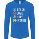 Teach Love Hope Inspire Teaching Teacher Mens Long Sleeve T-Shirt Royal Blue