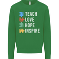 Teach Love Hope Inspire Teaching Teacher Mens Sweatshirt Jumper Irish Green