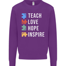 Teach Love Hope Inspire Teaching Teacher Mens Sweatshirt Jumper Purple