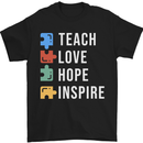 Teach Love Hope Inspire Teaching Teacher Mens T-Shirt Cotton Gildan Black
