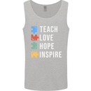 Teach Love Hope Inspire Teaching Teacher Mens Vest Tank Top Sports Grey