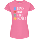 Teach Love Hope Inspire Teaching Teacher Womens Petite Cut T-Shirt Azalea