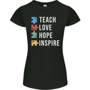 Teach Love Hope Inspire Teaching Teacher Womens Petite Cut T-Shirt Black
