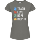 Teach Love Hope Inspire Teaching Teacher Womens Petite Cut T-Shirt Charcoal