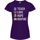 Teach Love Hope Inspire Teaching Teacher Womens Petite Cut T-Shirt Purple