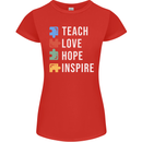 Teach Love Hope Inspire Teaching Teacher Womens Petite Cut T-Shirt Red