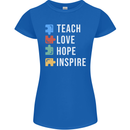 Teach Love Hope Inspire Teaching Teacher Womens Petite Cut T-Shirt Royal Blue