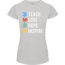Teach Love Hope Inspire Teaching Teacher Womens Petite Cut T-Shirt Sports Grey