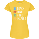 Teach Love Hope Inspire Teaching Teacher Womens Petite Cut T-Shirt Yellow