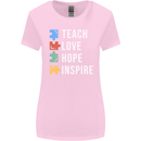 Teach Love Hope Inspire Teaching Teacher Womens Wider Cut T-Shirt Light Pink